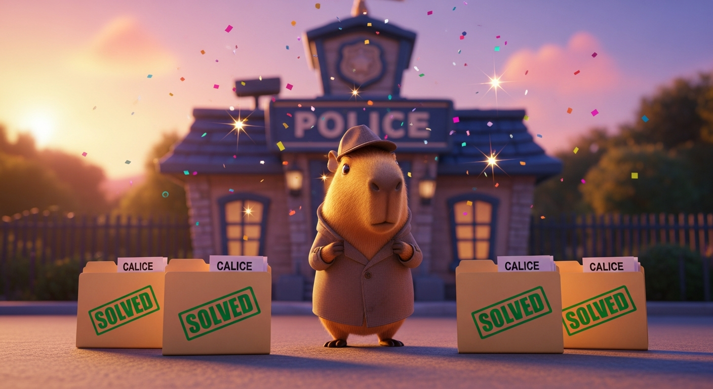 All five cases closed!