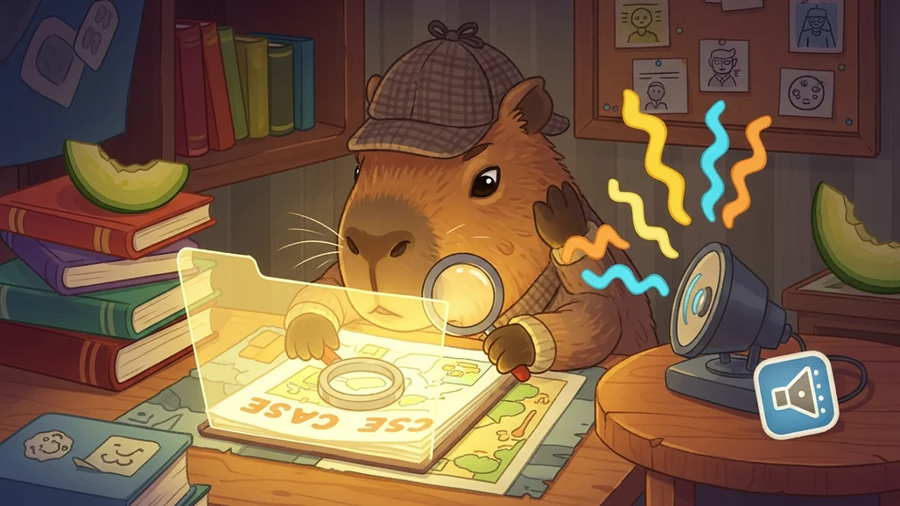 Curibara examining a clue